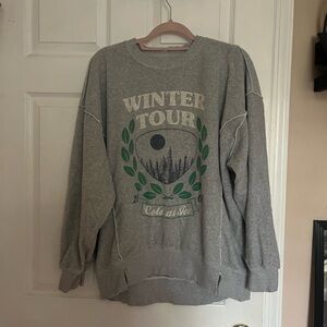 Aerie Gray Winter Tour Crewneck Sweater